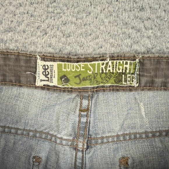 LEE Dungarees Jeans 33x32 Blue Loose Straight Fit Baggy Classic Cotton American - Picture 4 of 7